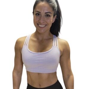 ATHLETA FREE TO BE WILD PALE LAVENDER SPORTS BRA SIZE MEDIUM